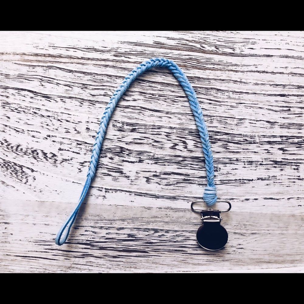 Braided Leather Paci Clip